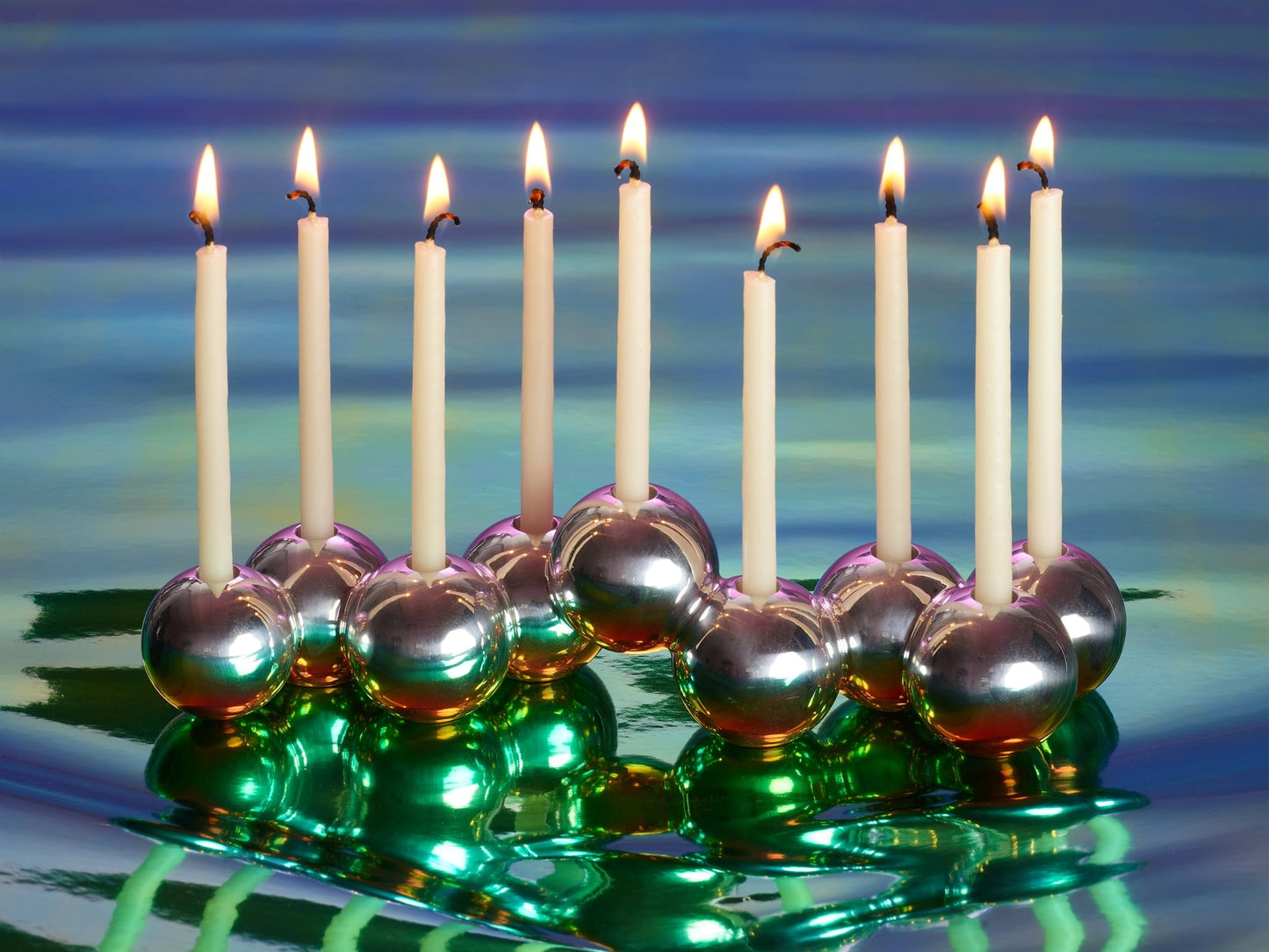 Bubble Menorah (Aluminum) - Shop Tchotchke