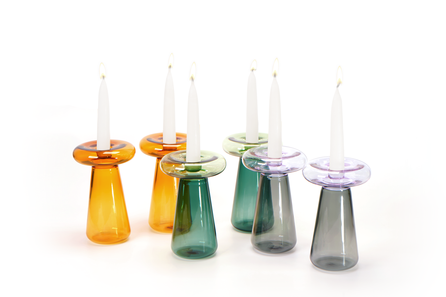 Mushroom Candlesticks (Glass)