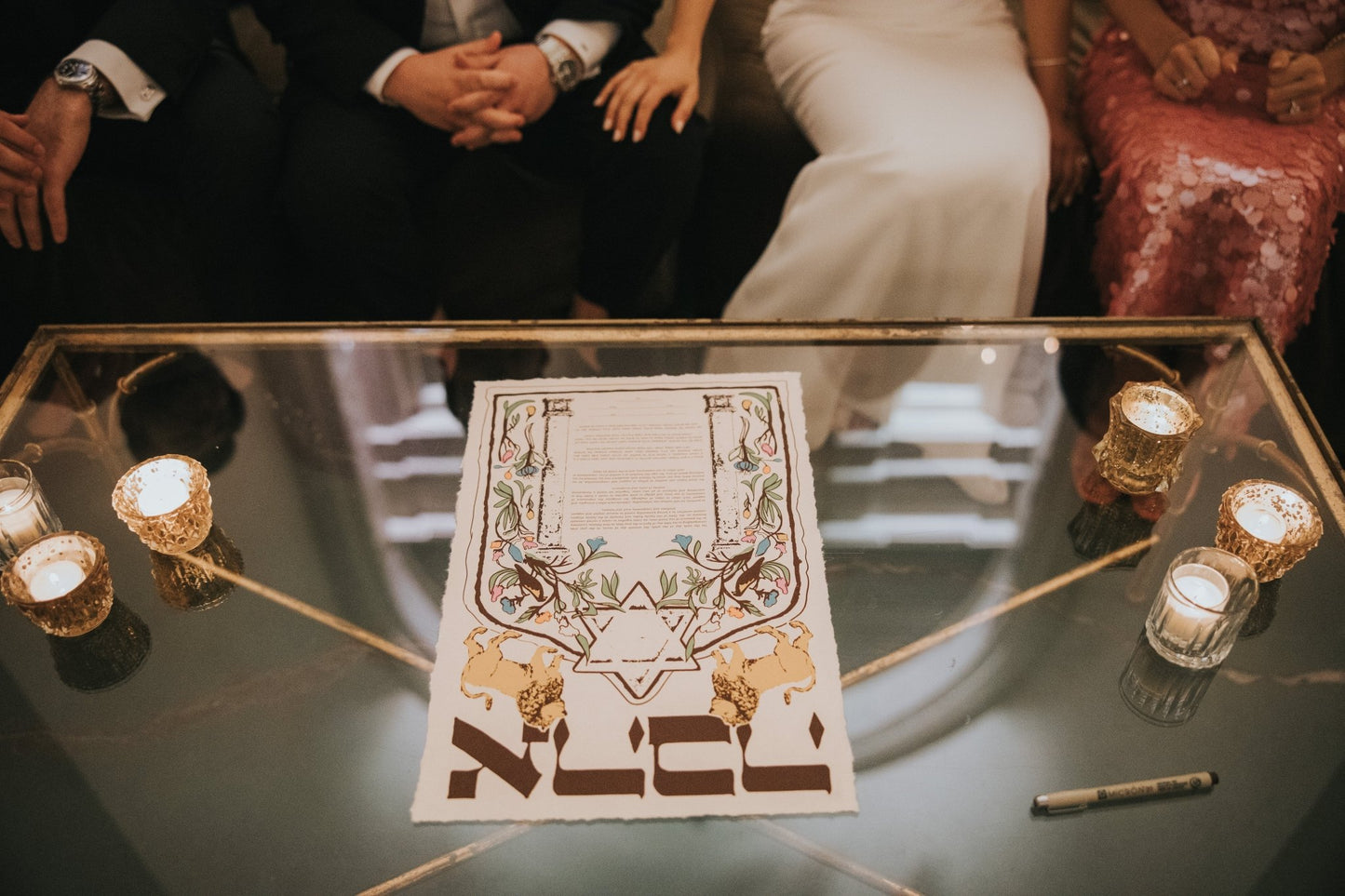 Ahava Lions Ketubah - Shop Tchotchke